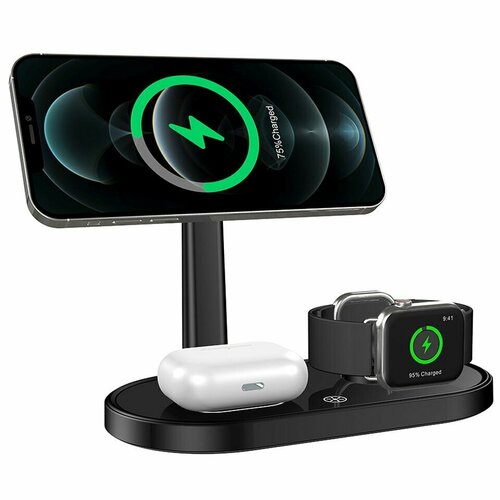 Беспроводная зарядная станция 3 в 1 Rapture MagSafe 1019 (iMageSafe+Apple Watch+AirPods), черная