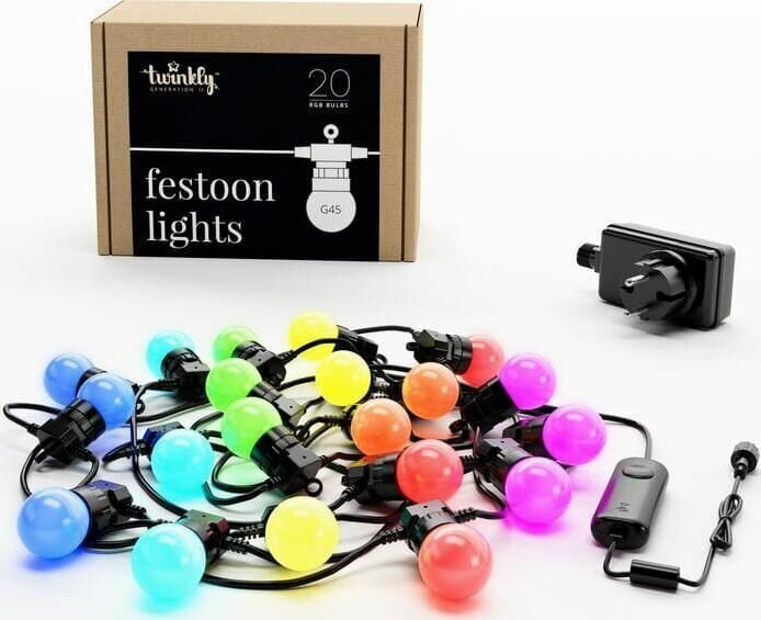 Гирлянда Twinkly Festoon Lights 20 RGB LED 10 м со стартовым шнуром - фото №19