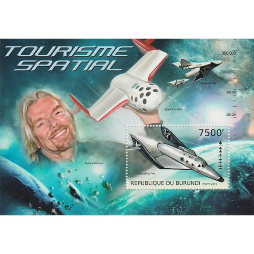 Почтовые марки Бурунди 2012г. Космический туризм Космические корабли, Космос MNH