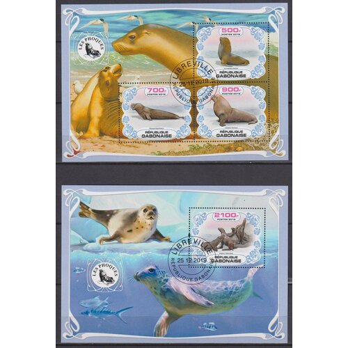 Почтовые марки Габон 2020г. Фауна моря - морские котики Морские котики, Морская фауна, Фауна U