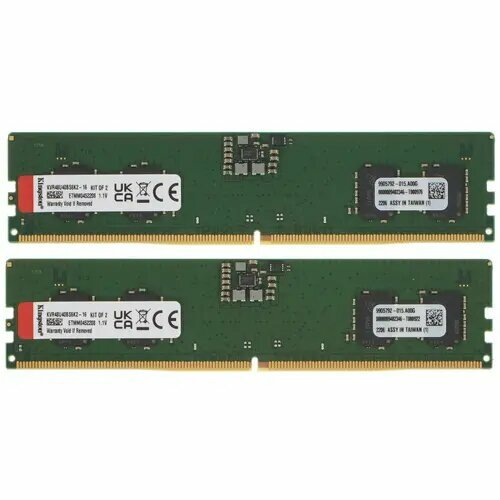 Kingston Память оперативная/ Kingston 16GB 4800MT/s DDR5 Non-ECC CL40 DIMM (Kit of 2) 1Rx16