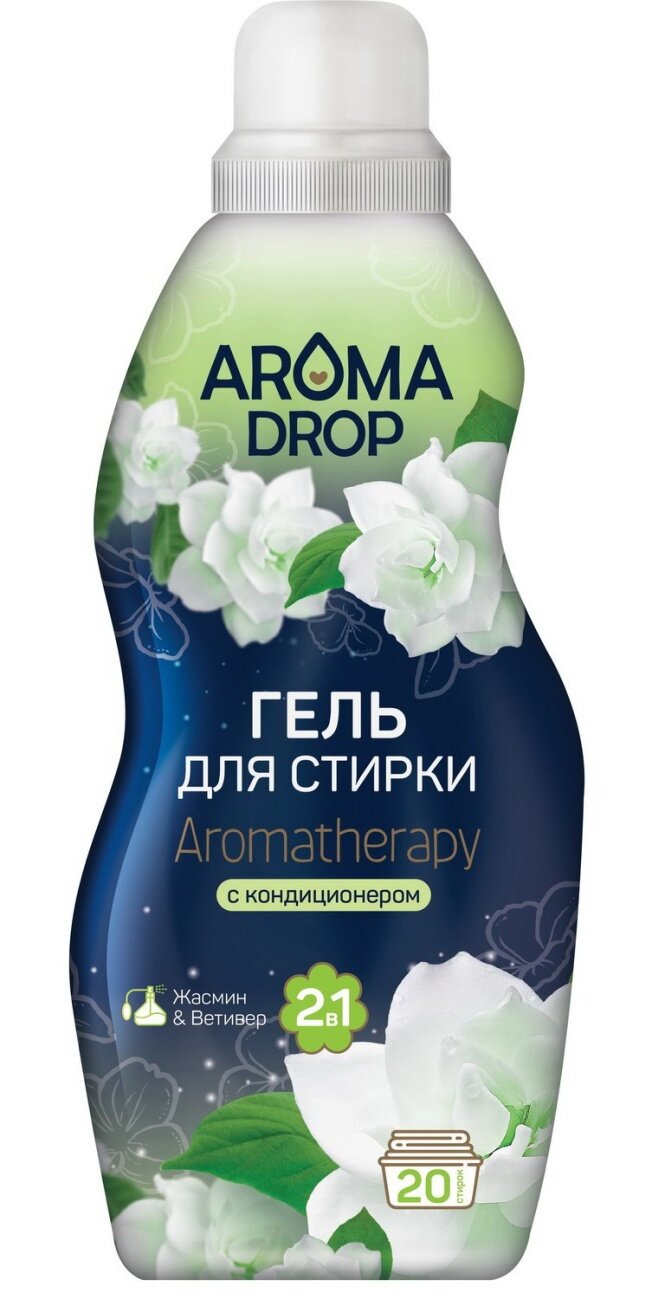 Гель для стирки AROMA DROP 2 в 1 Aromatherapy Жасмин и Ветивер 1000 г 4602984020942