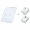 Сенсорный беспроводной выключатель с контроллером eMylo 10A-02SW-RF White KIT - изображение