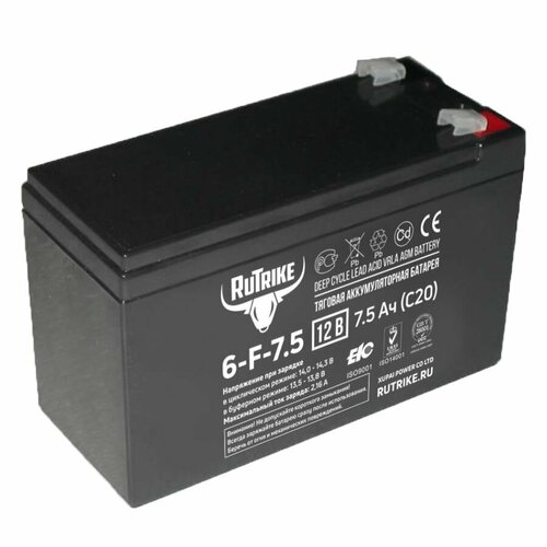 Тяговый аккумулятор RuTrike 6-F-75 12V 75Ah 2005₽
