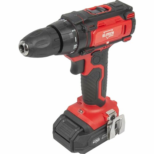 Дрель-шуруповерт аккумуляторная Elitech ДА 12СЛ2 12 В 2x17 Ач 9205₽
