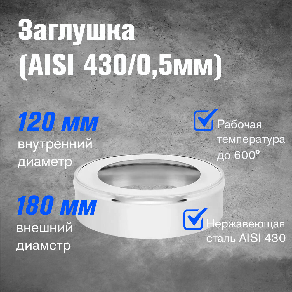 Заглушка нержавейка (AISI 430/0,5мм) (120х180)