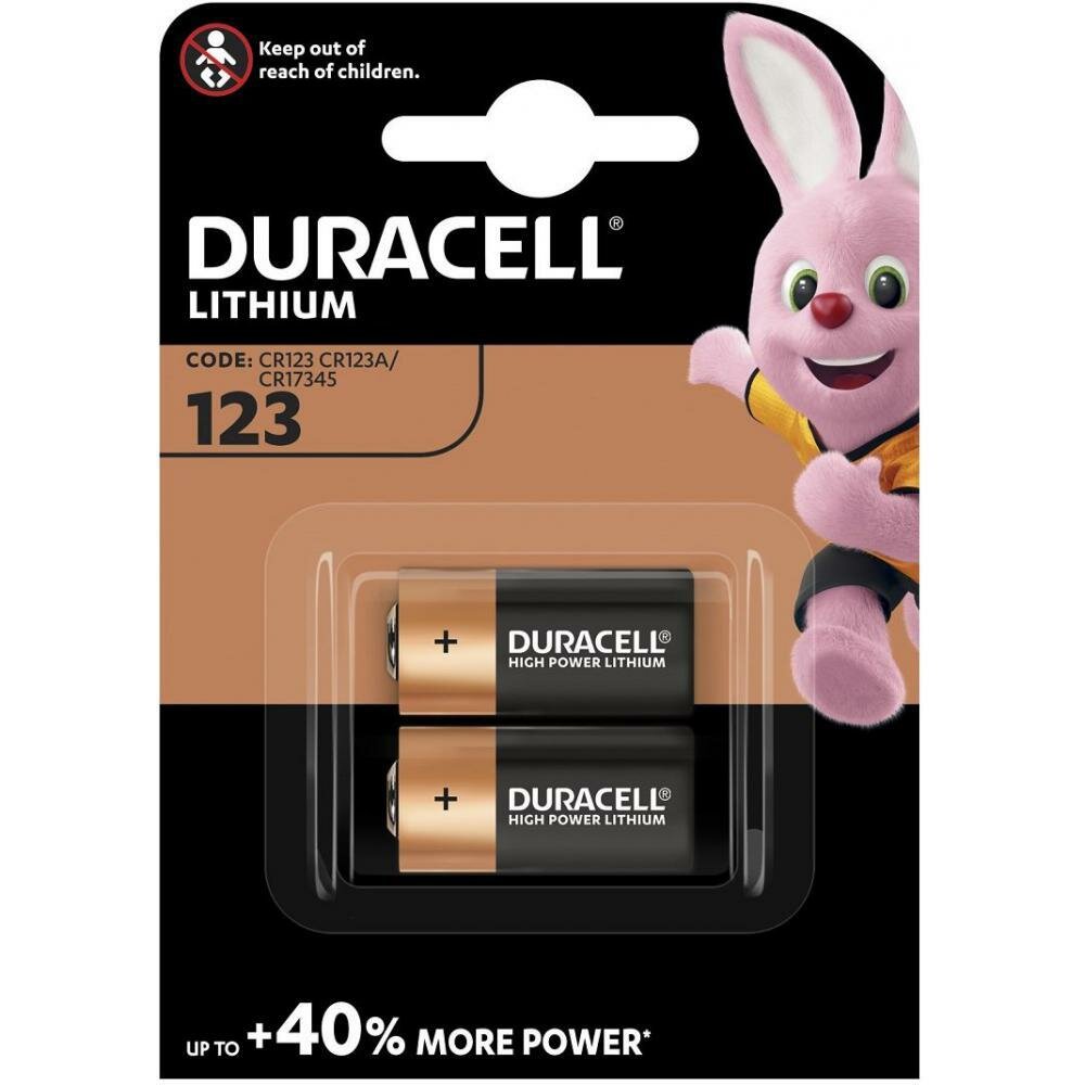 Батарейка Duracell CR123A Lithium 3V BL2 , 2шт.