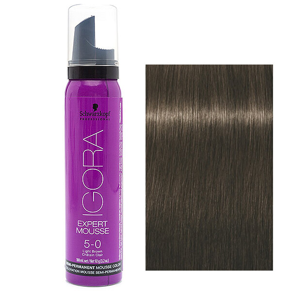 Schwarzkopf Igora Expert Mousse Тонирующий мусс для волос 5-0 Светло-коричневый натуральный 100 мл