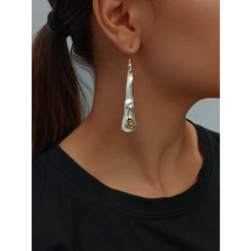 Серьги Svetti, стекло, серебристый/золотистый