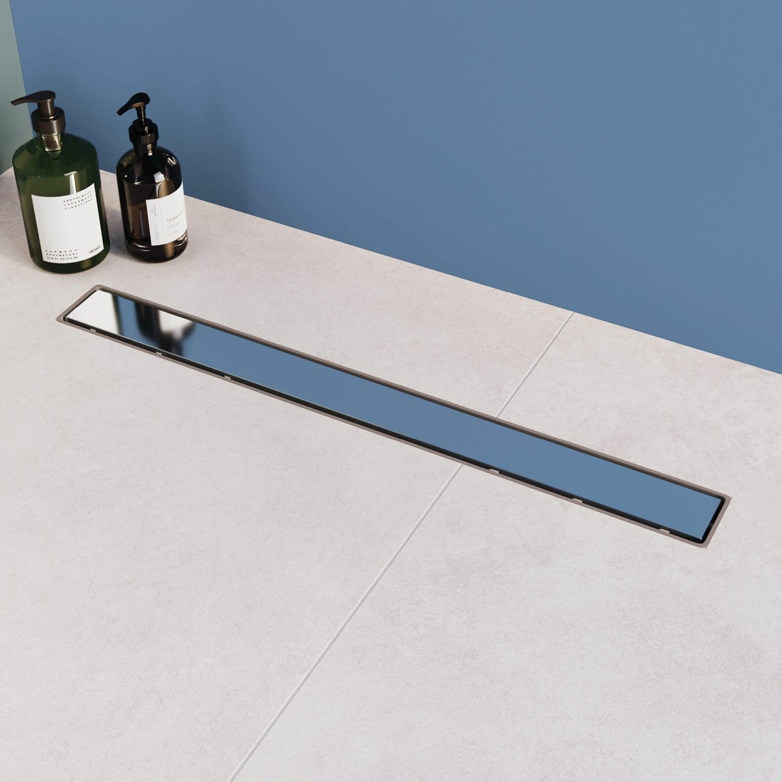 Душевой лоток RGW Drain Leo-11-80 прямой 80 см хром 40 мм (d слива) на ножках, с переходником 40/50 мм (60211180-01)