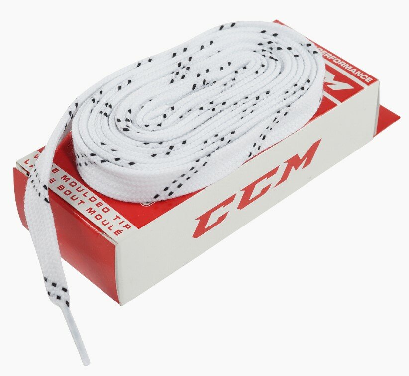 Шнурки для коньков CCM Laces Proline Wide WH цвет белый размер 304 см