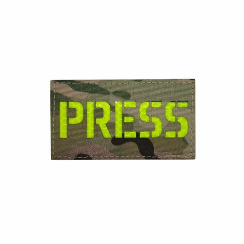 Нашивка патч PRESS 9*5см MC/Салатовый отражающий, П038