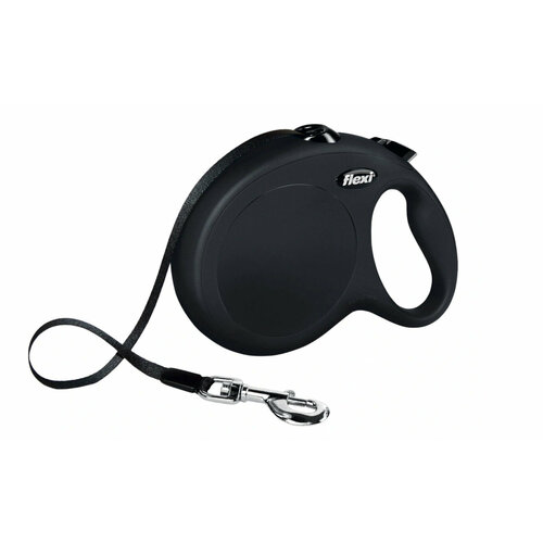 Flexi New Classic L 8м до 50кг поводок-рулетка ремень, чёрный