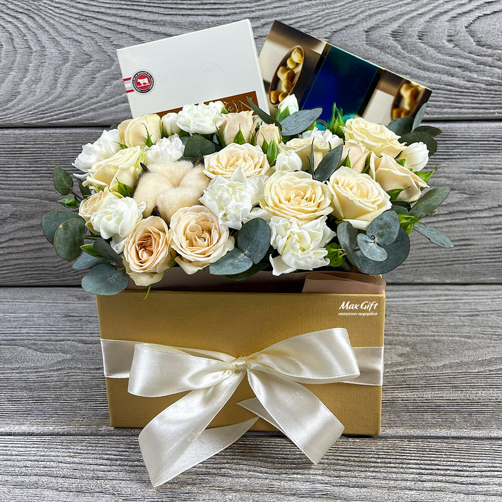 Подарочный набор с цветами "Леди сласть"