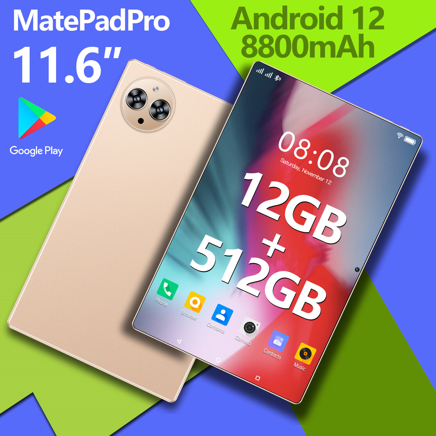 Планшет с сим картой，MatePad Pro，512 ГБ, 11,6 дюйма, dual-SIM, 5G，планшет игровой，Android 13.