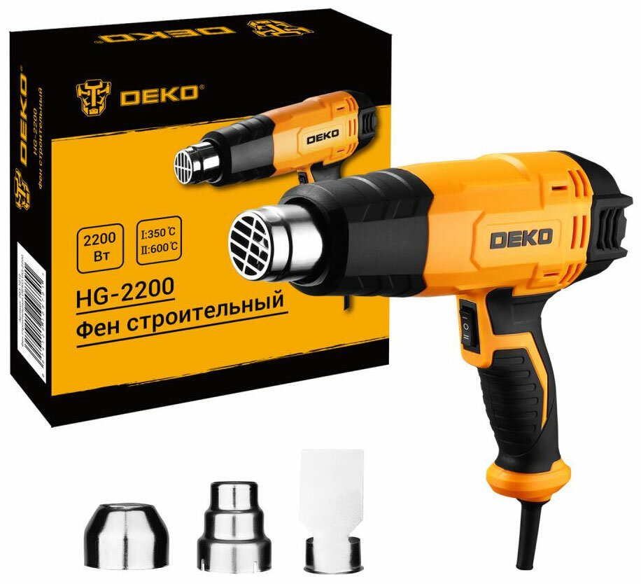 Обзор: Фен технический Deko HG-2200, желтый/черный