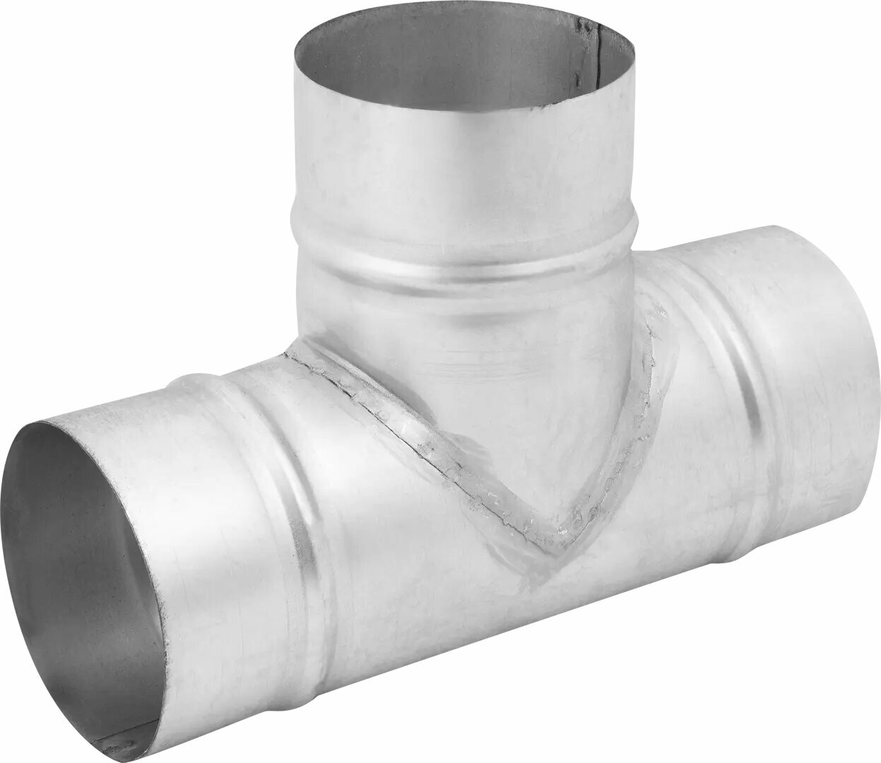 Тройник для круглых воздуховодов Ore D100 мм оцинкованный металл