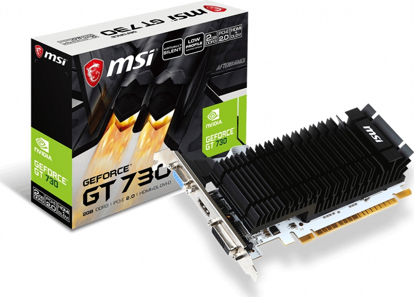 Видеокарта MSI Geforce GT730 2ГБ GDDR3 (N730K-2GD3H/LP)