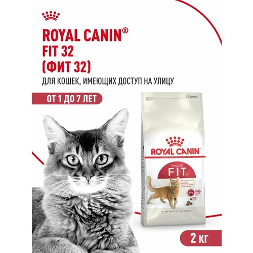 Сухой корм для кошек Royal Canin Fit 32 умеренно активных, имеющих доступ на улицу, с птицей, 2 кг