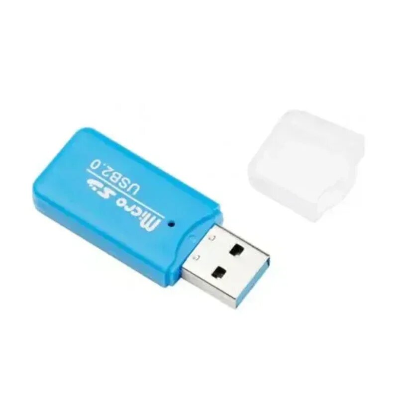 Портативный мини-USB 2.0 TF micro SD-считыватель карт памяти, подходит для высокоскоростного TF-адаптера для ПК, ноутбуков, автомобильных динамиков, ТВ-боксов, blue