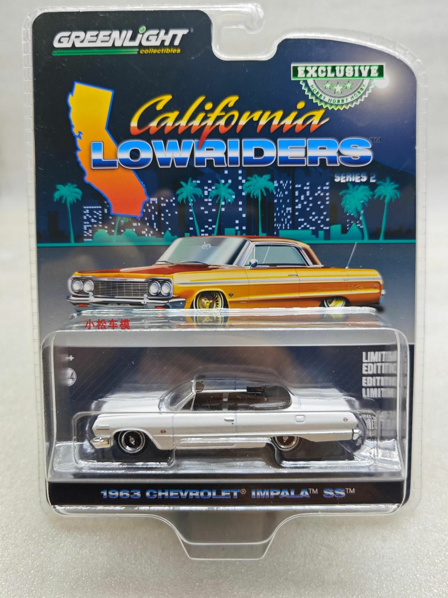 Машинка 1/64 Green light Car model 1963 Chevrolet Impala SS convertible