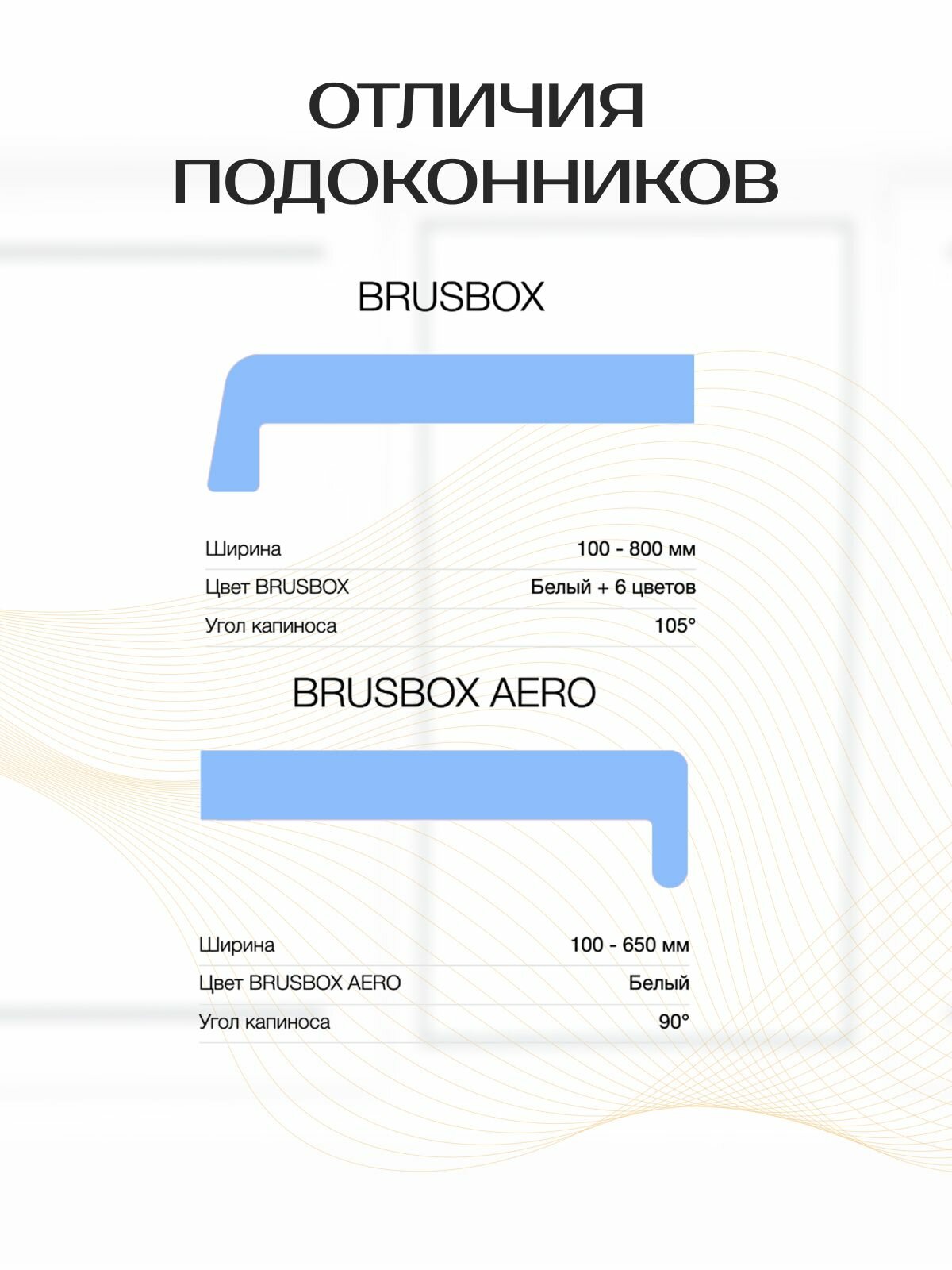 Подоконник ПВХ BRUSBOX, 450х1000 мм, белый — фото 1