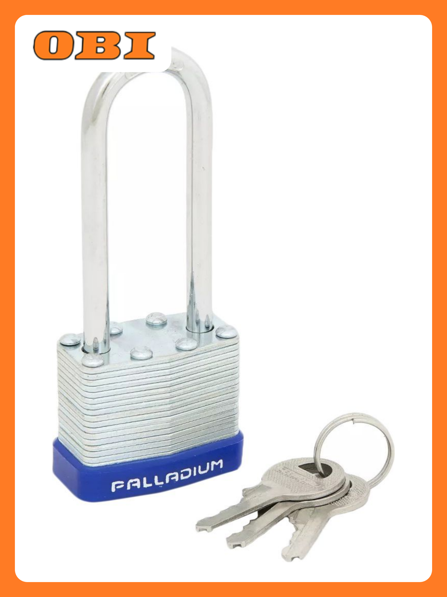 Замок навесной Palladium 901S-40L сталь синий 40x33 мм автоматическое запирание 3 ключа