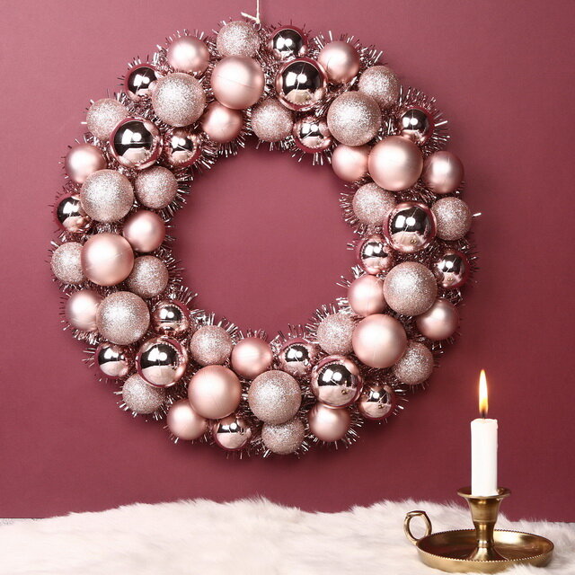 Рождественский венок Fevaldo: Pink 39 см фольга Koopman ACS200640