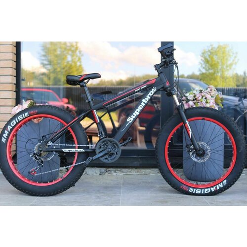 Велосипед 24 SPR Fatbike фэтбайк Стильный Горный ВзрослыйПодростковый чёрный с красным 1999000₽