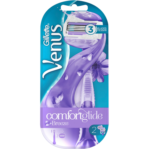 Станок для бритья Gillette Venus Breeze + 2 сменные кассеты станок для бритья gillette venus breeze 2 кассеты