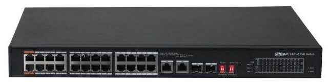 Коммутатор Dahua DH-PFS3226-24ET-240 (L2) 24x100Мбит/с 2x1Гбит/с 2SFP 22PoE+ 2PoE++ 240W неуправляемый