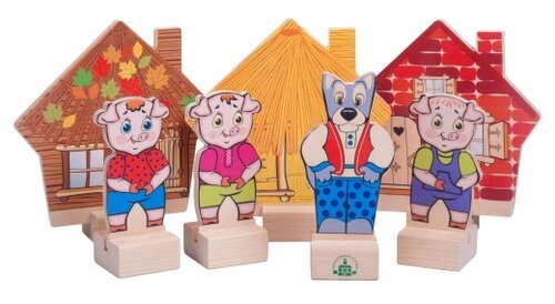 Краснокамская игрушка Кукольный театр в картонной коробке Три поросенка (Н-11) разноцветный