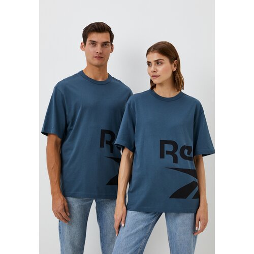 фото Футболка reebok reebok side vector ss tee, размер s, синий