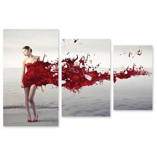 фото Модульная картина на холсте "красное платье" 170x116 см modulka.ru