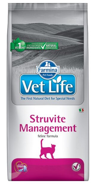 FARMINA VET LIFE FELINE STRUVITE MANAGEMENT для взрослых кошек при мочекаменной болезни струвиты и цистите (10 + 10 кг)