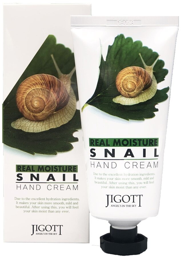 Крем для рук с муцином улитки Real moisture snail hand cream Jigott 100мл SKININE COSMETIC - фото №4