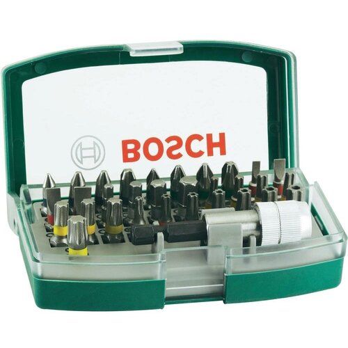 bosch бита ph 3 25мм 2шт bosch 2 609 255 915 Набор бит Bosch 32шт PH/PZ/T/S/HEX/TH 25мм (063)