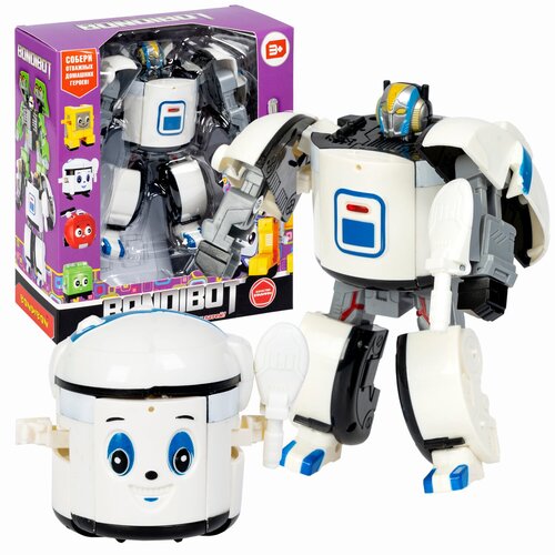 Робот трансформер мультиварка BONDIBOT 2в1 развивающий подарок игрушка машинка для девочек и мальчиков, детская бытовая техника трансформер 2 в 1 серии bondibot робот полицейская машина bondibon