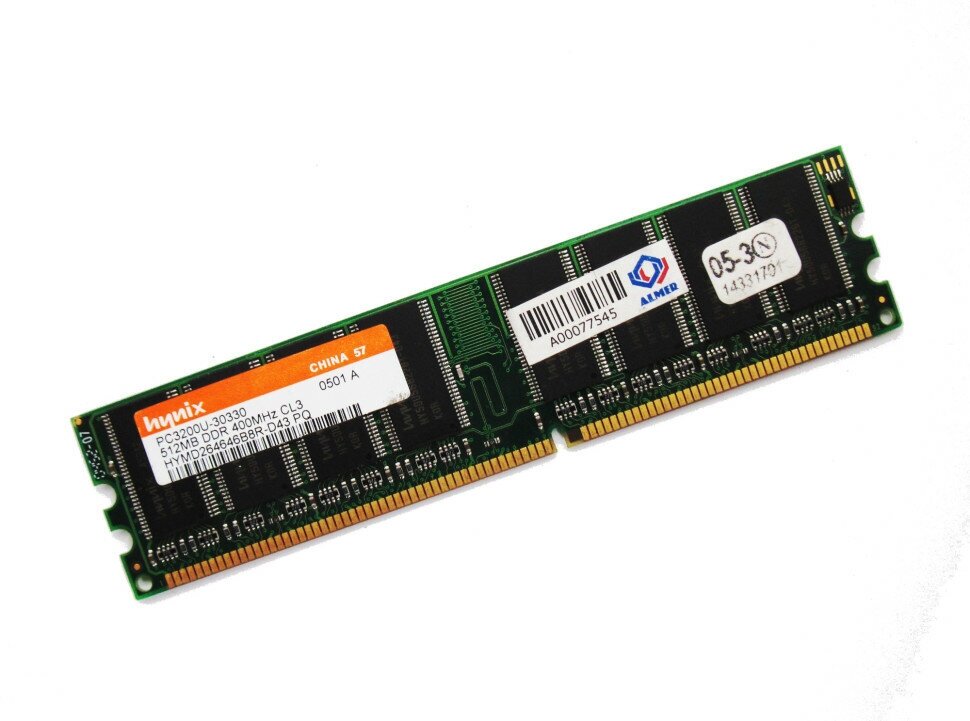 Оперативная память DDR I 512MB PC-3200U Hynix HYMD264646B8R-D43 PQ