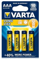 Батарейка VARTA 4103 LR03 BL4 LongLife 4 шт блистер