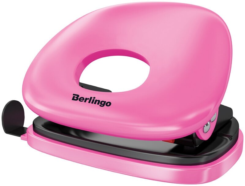 Дырокол Berlingo "Round" 20л, пластиковый, розовый