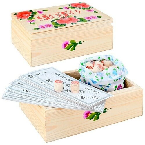 Из дерева Лото подарочное в шкатулке роспись