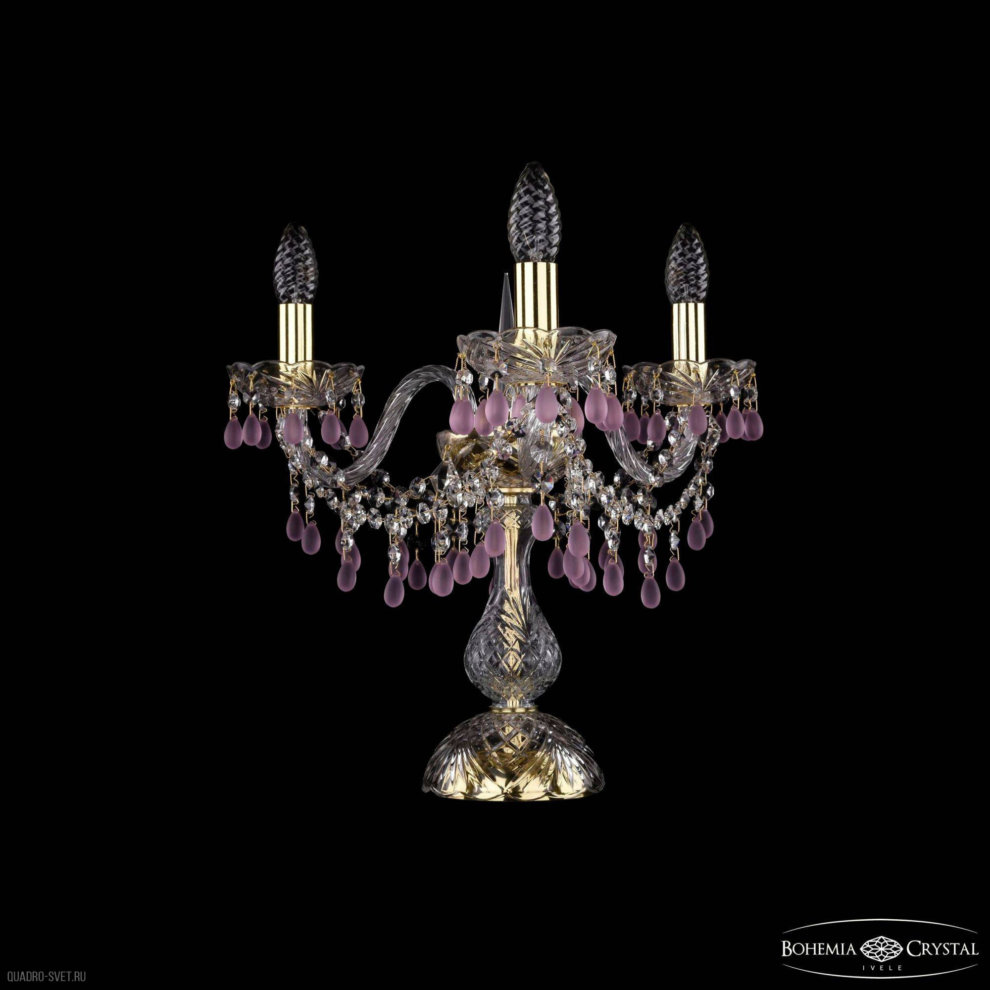 Настольная лампа с хрусталем Bohemia IVELE Crystal 1410L/3/141-39 G V7010
