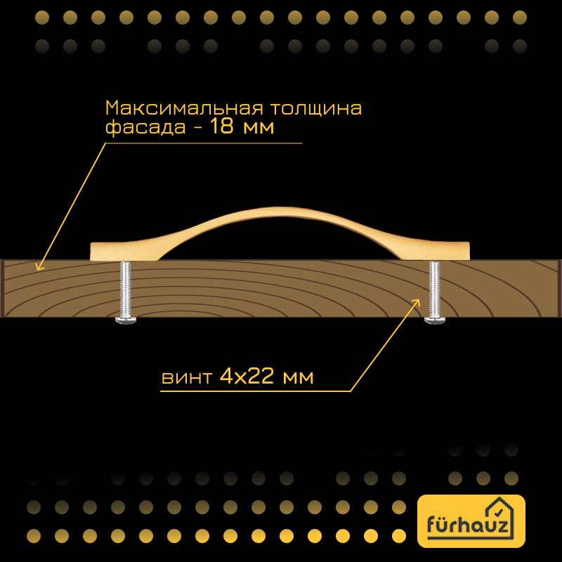 Ручка мебельная скоба Модерн золотая матовая 128 мм 2 шт - фотография № 4