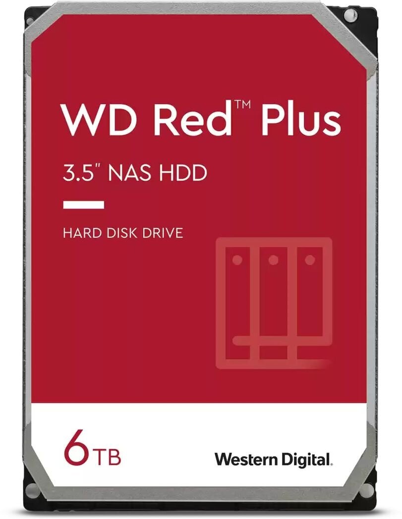 Жесткий диск WD Red Plus WD60EFPX 6TB, SATA III, 3.5"