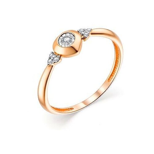 фото Алькор кольцо с 7 бриллиантами из красного золота 13490-100, размер 18