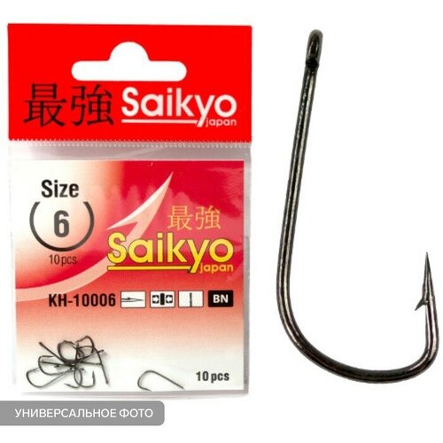 Крючки Saikyo KH-10006 Sode Ring BN № 10, 10шт saikyo крючки saikyo kh 10006 sode ring bn 8 10шт