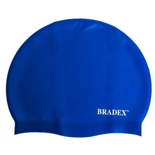 фото Шапочка для плавания силиконовая, синяя bradex