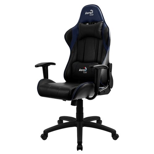 фото Компьютерное кресло aerocool ac100 air игровое, обивка: искусственная кожа, цвет: черный/синий