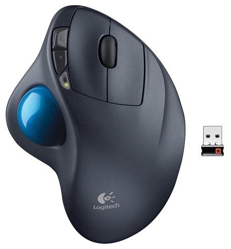 Трекбол Logitech Wireless Trackball M570, Unifying, USB, беспроводной, черный